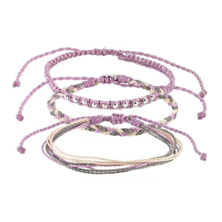 Silver Beads with Loose & Braided Wax Cord Bracelet