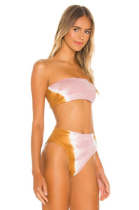 L Space Women's Stripe Tie Dye Beach Wave Bikini Top