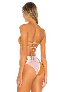 L Space Women's Stripe Tie Dye Beach Wave Bikini Top