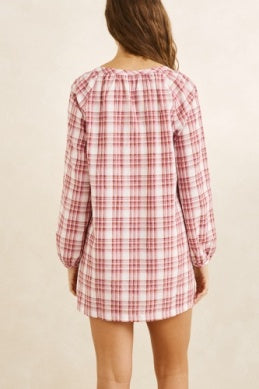 Rhythm Womens Chelsea Check Long Sleeve Dress