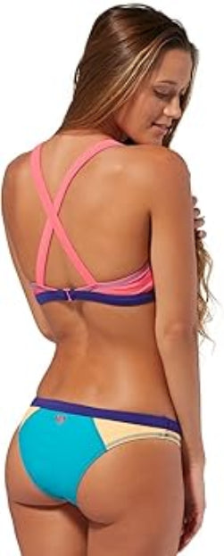 Roxy Womens Golden Girl Fixed Criss Cross Tri Bikini Top