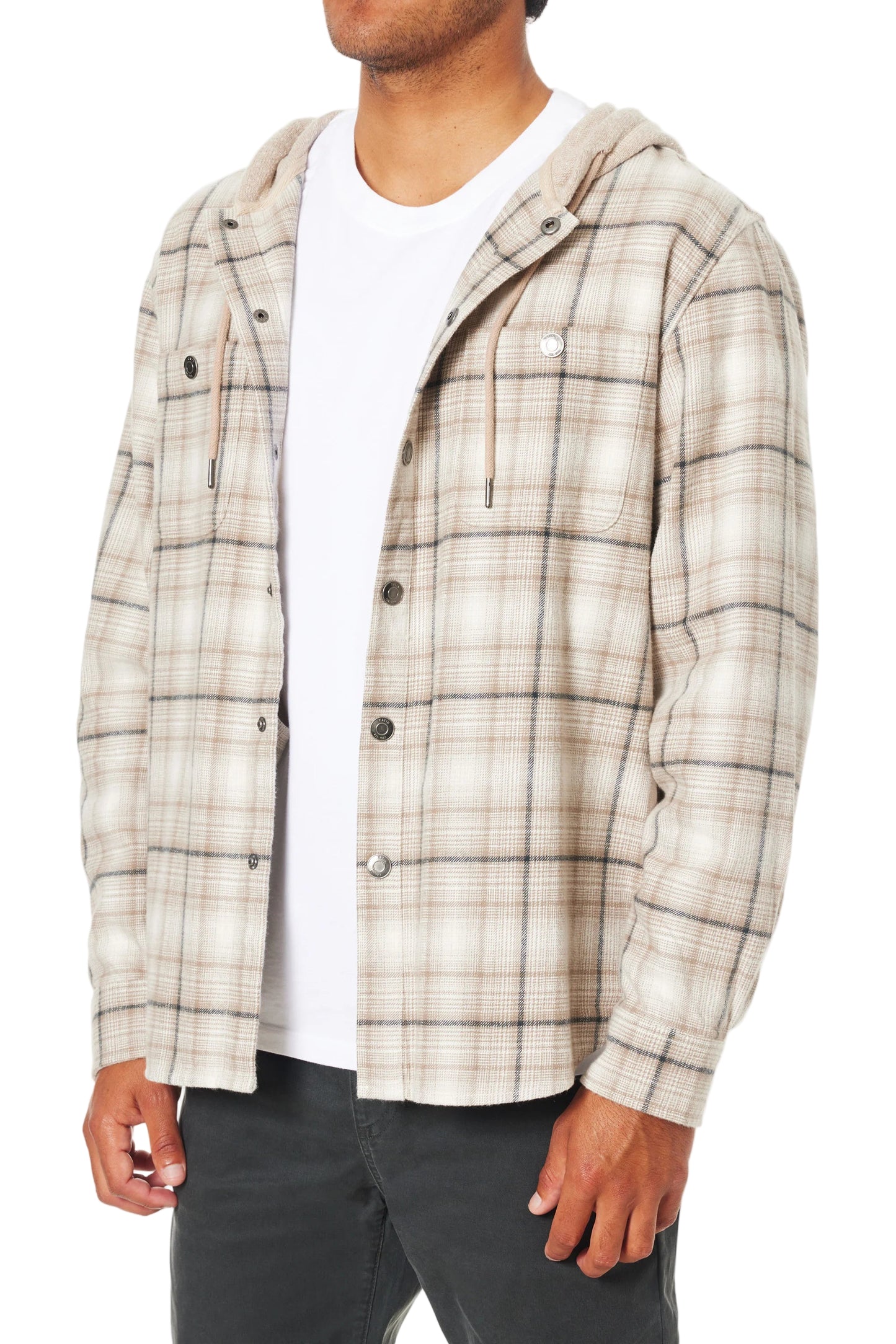Katin Mens Harold Plaid Hooded Flannel