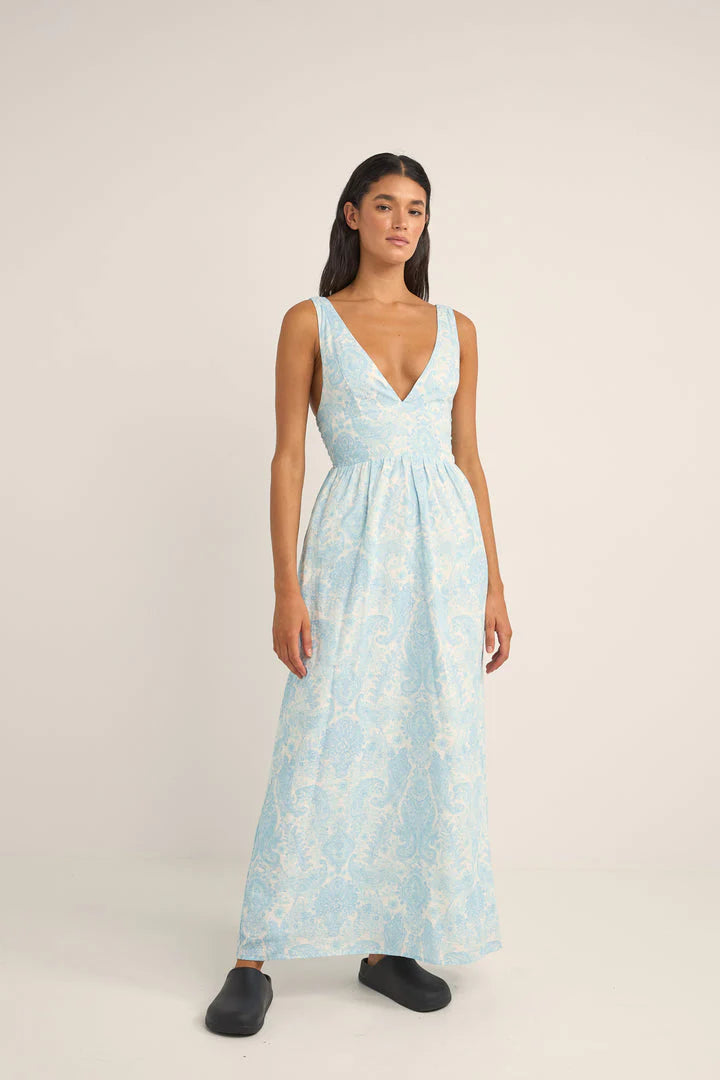light blue off the shoulder maxi dress Spritzia One Shoulder Maxi Dress | Blue | Womens