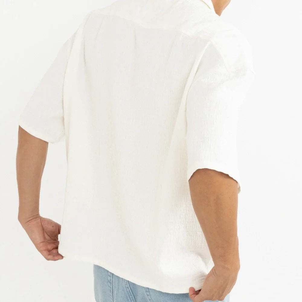 Rhythm Men's Leads Relaxed Check Short Sleeve Shirt