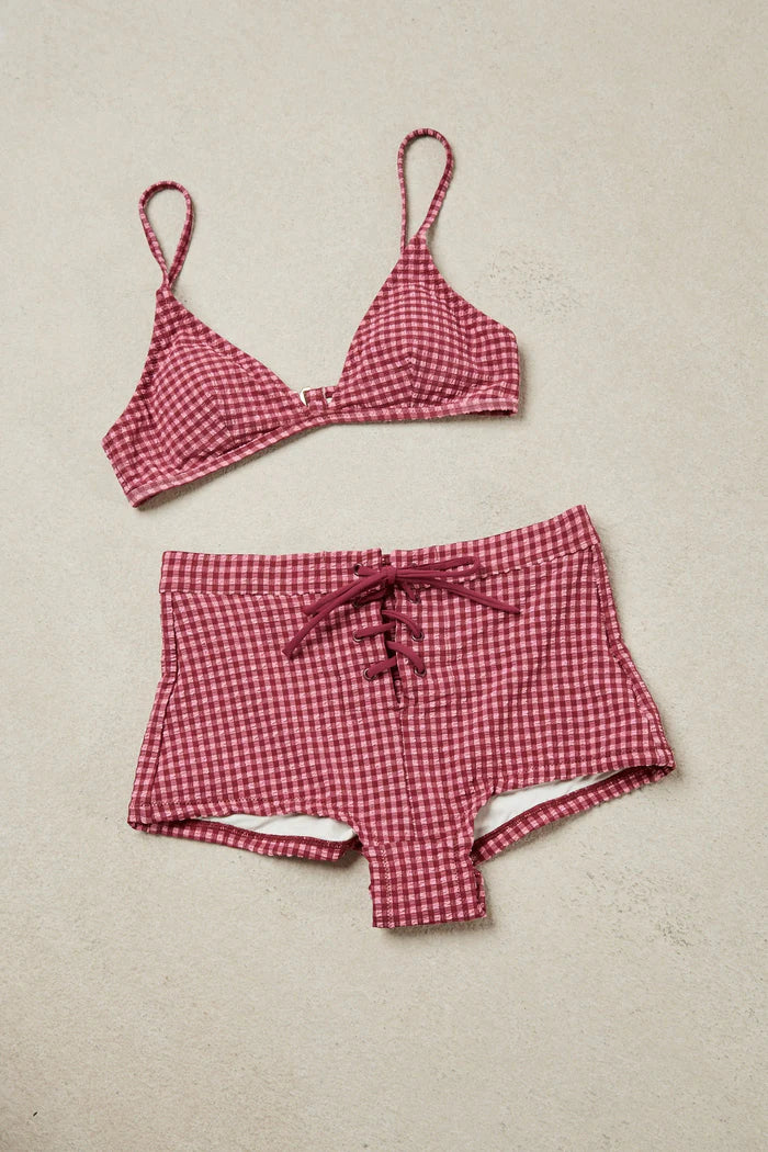Rhythm Women's Lola Check Bralette Bikini Top