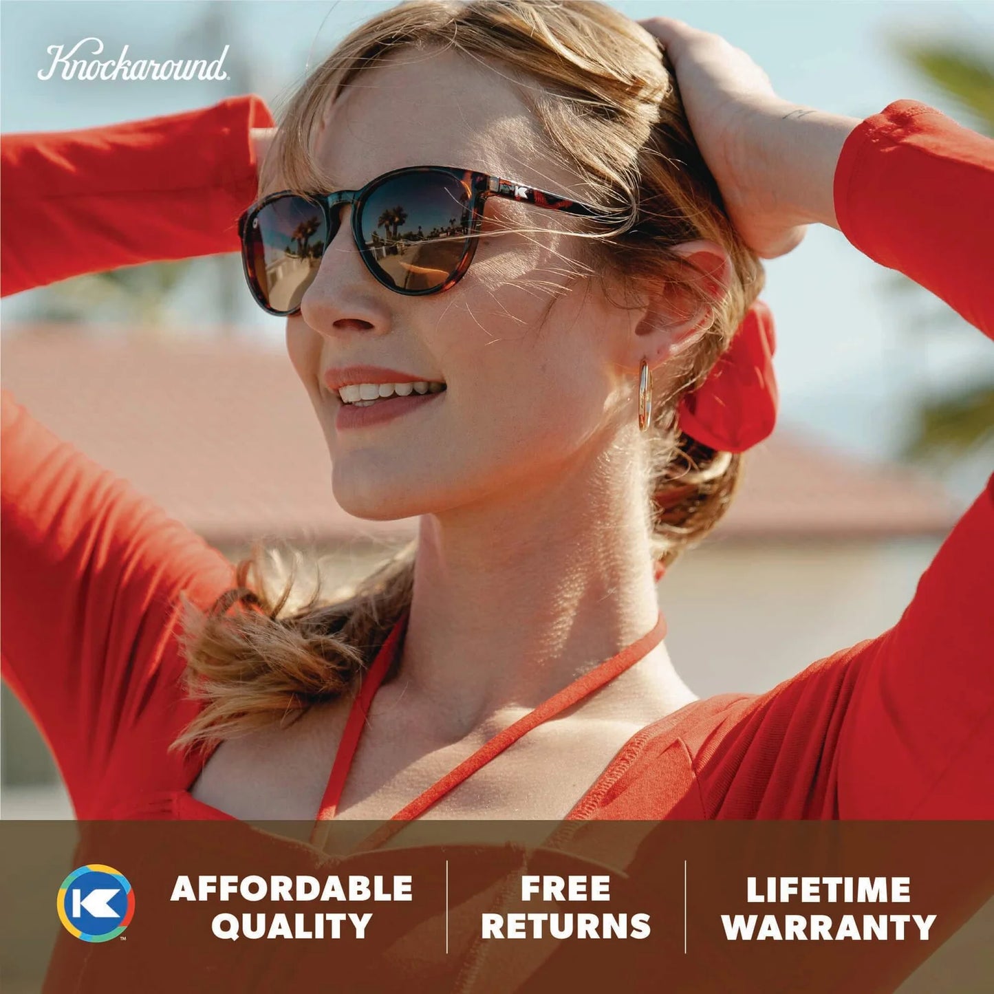 Knockaround Mai Tai Polarized Glossy Tortoise Shell/Amber Sunglasses