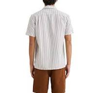 Rhythm Men's Novelty Stripe Short Sleeve Button up Shirt