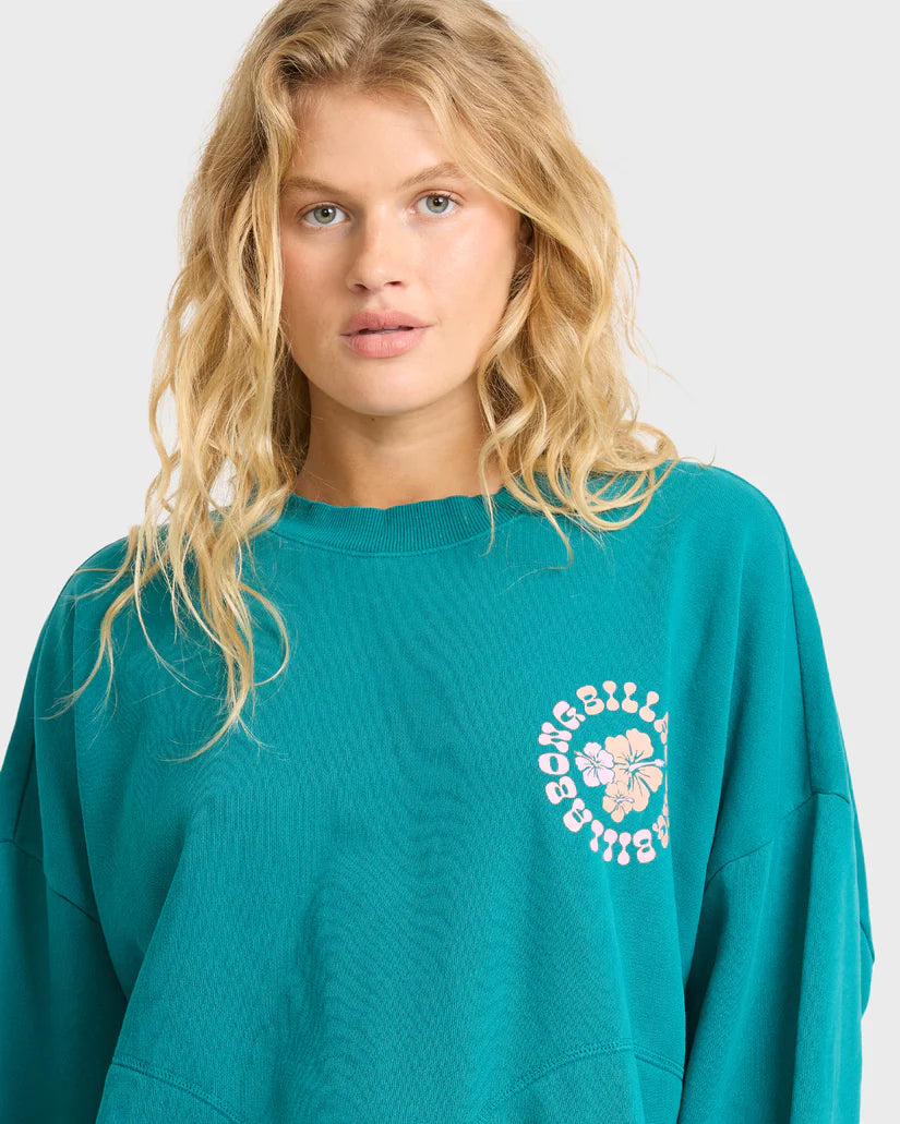 Billabong Women's Pinky Keen Palm Crewneck Sweatshirt