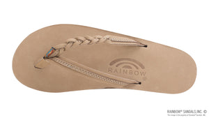 Rainbow Sandals Womens Flirty Braidy Single Layer Premier Braided Leather 1/2" Narrow Strap Sandals