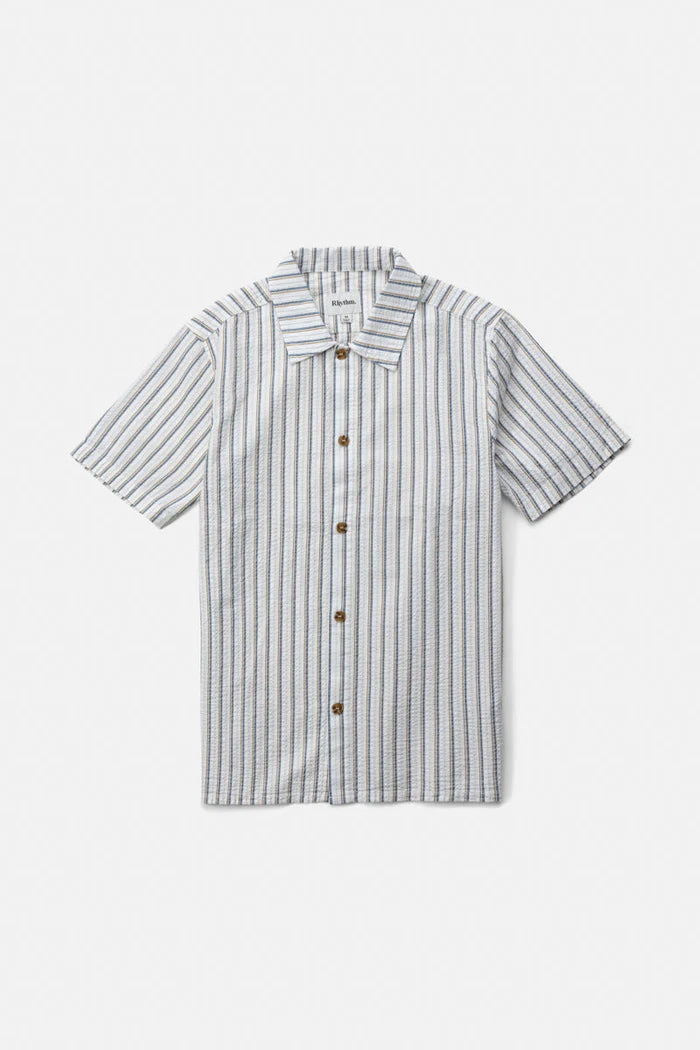 Rhythm Mens Seersucker Stripe Short Sleeve Shirt