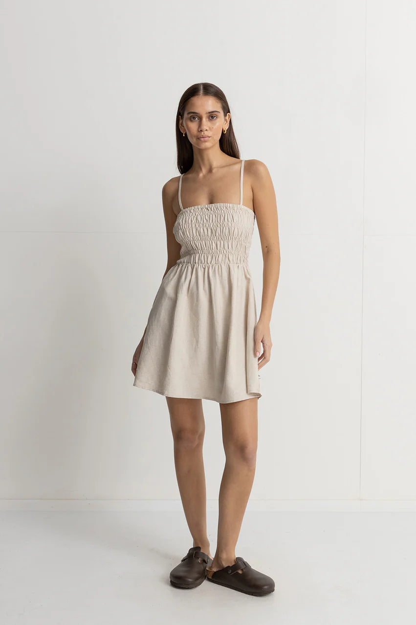 Rhythm Damen Klassisches gerafftes Minikleid