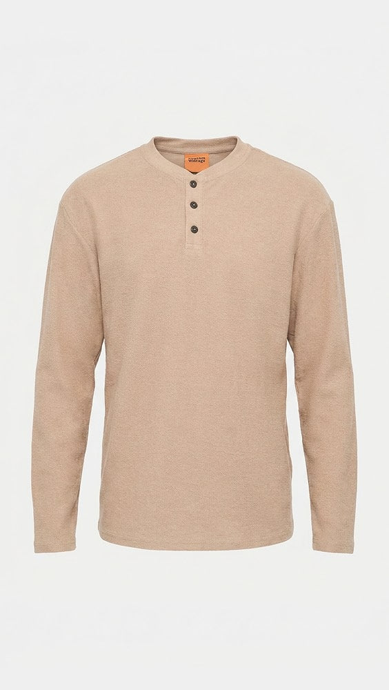 Rhythm Men's Vintage Jersey Long Sleeve Henley