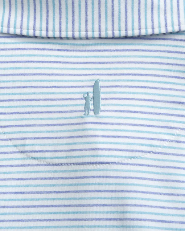 Johnnie-O Men's Vik Striped Jersey Performance Polo Shirt