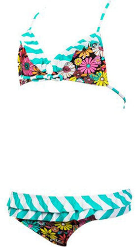 Roxy Girl's Angel Beach Bloom Print Ruffle Set