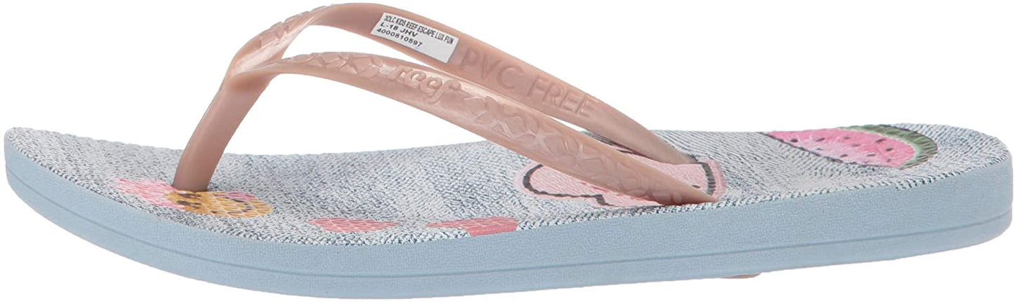 Reef Kids Girl's Escape Lux Fun (Toddler/Little Kid/Big Kid) Good Vibes 7-8 Toddler M - Indi Surf