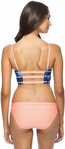 Splendid Women's Midnight Stripe Caged Midkini Top