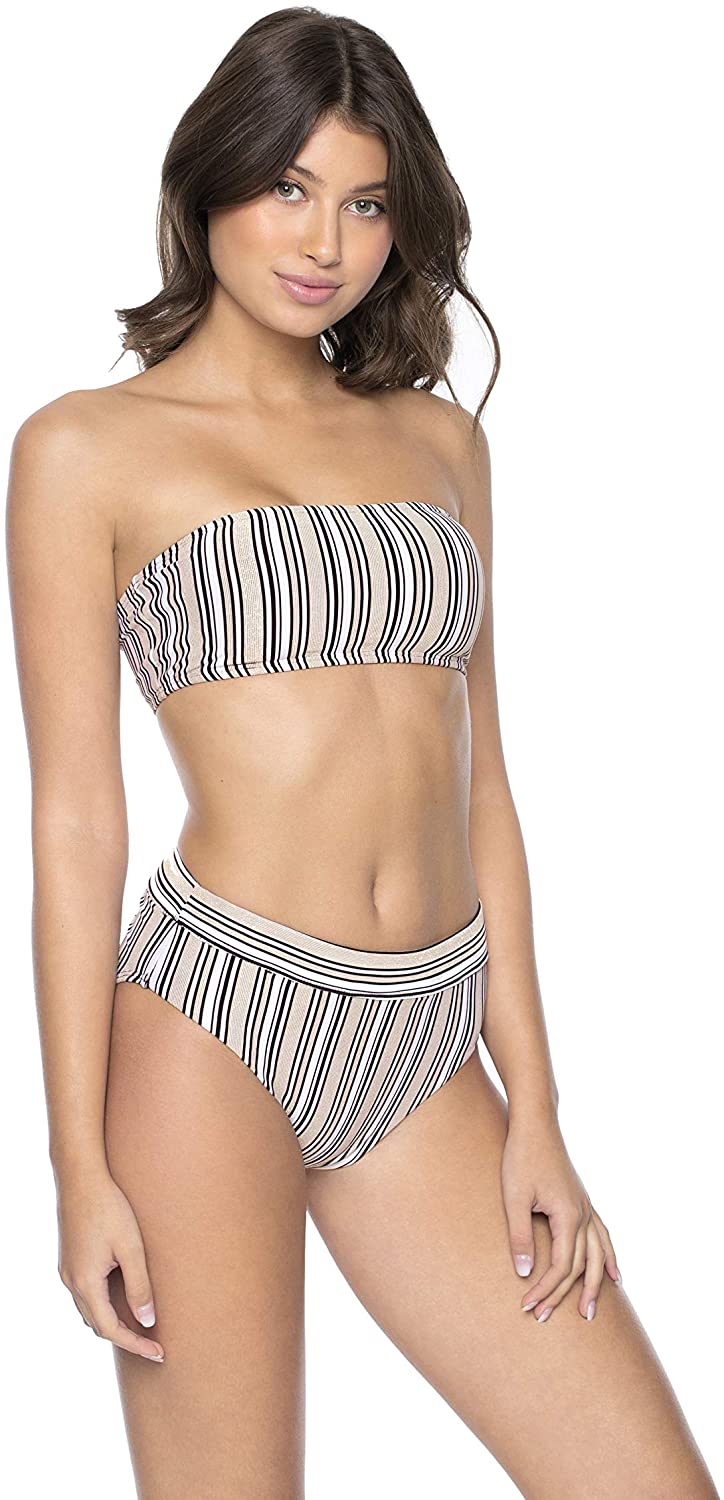 PilyQ Women's Harbour Stripe Bandeau Tube Top - Indi Surf