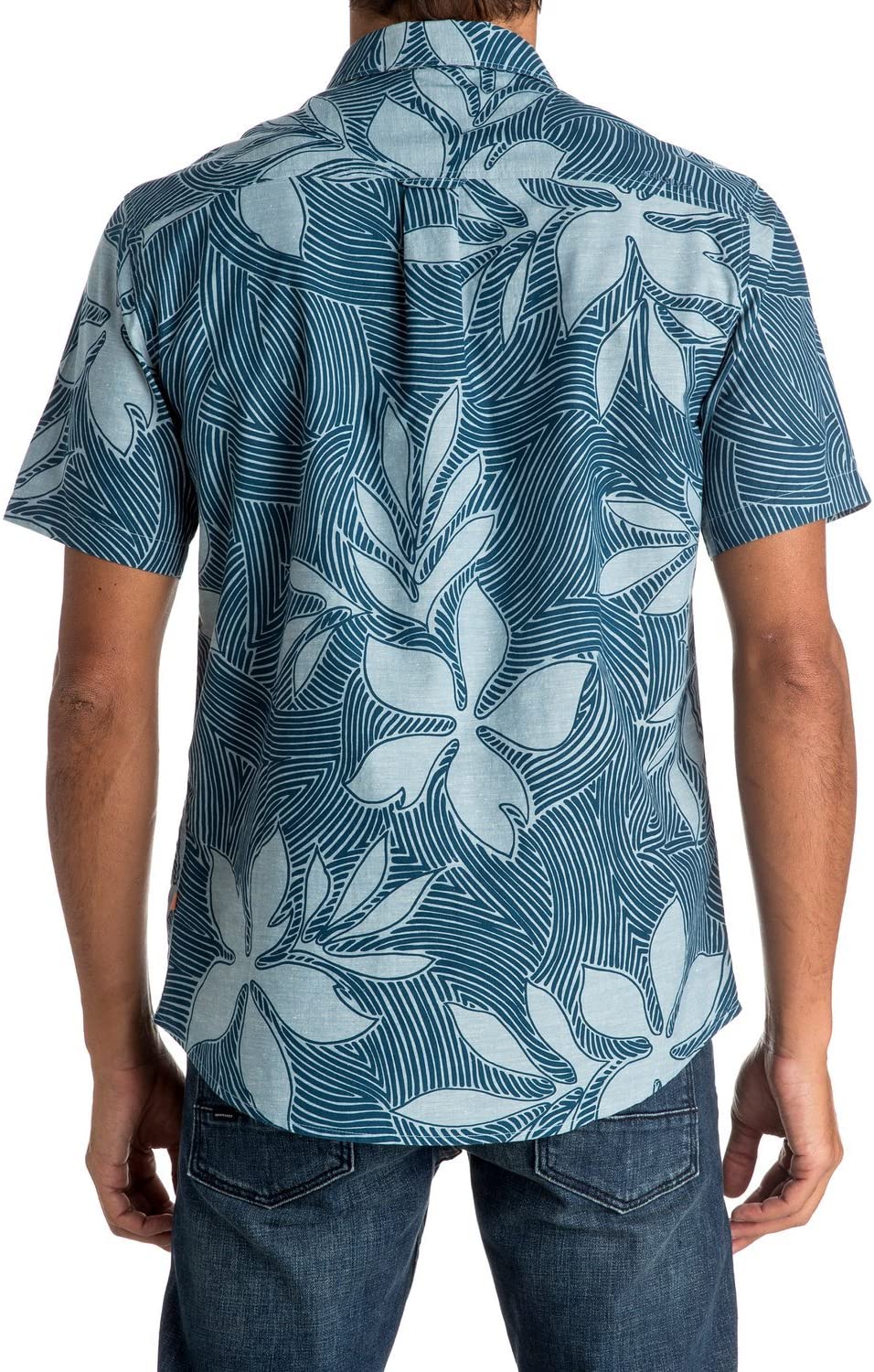 Quiksilver Mens Sunburst Button Up Short-Sleeve Shirt