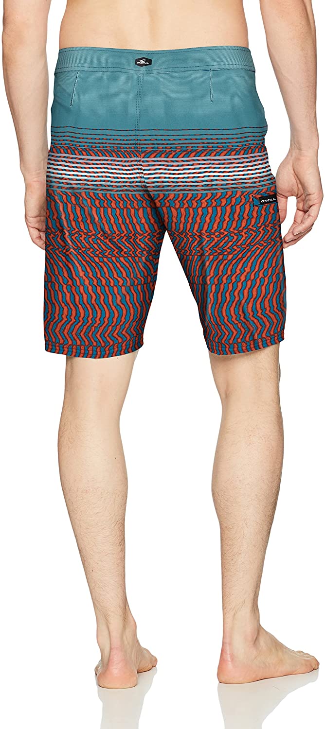 O'Neill Men's Hyperfreak Print Quick Dry Stretch Boardshorts - Indi Surf