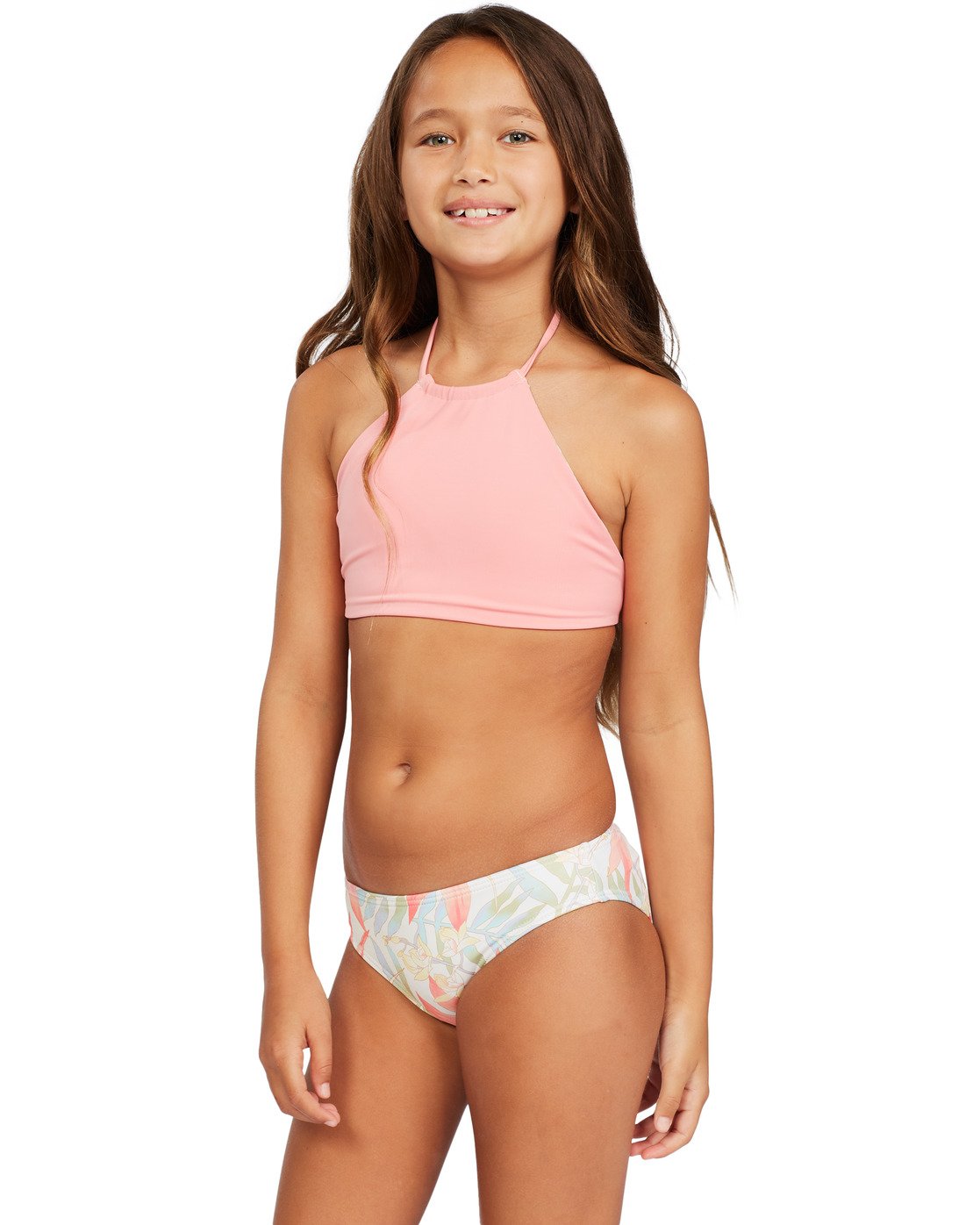Billabong Girl's Lil Love Palms Hi Neck Rvsbl 2 Piece Bikini Set