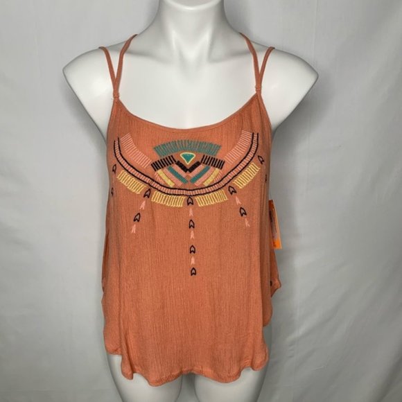 Rip Curl Juniors Sun Warrior Boho Embroidery Tank Top