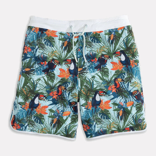 johnnie-O Mens Aventure Half Elastic 7" Swim Trunks