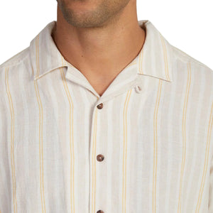 RVCA Mens Beat Stripe Short Sleeve Shirt