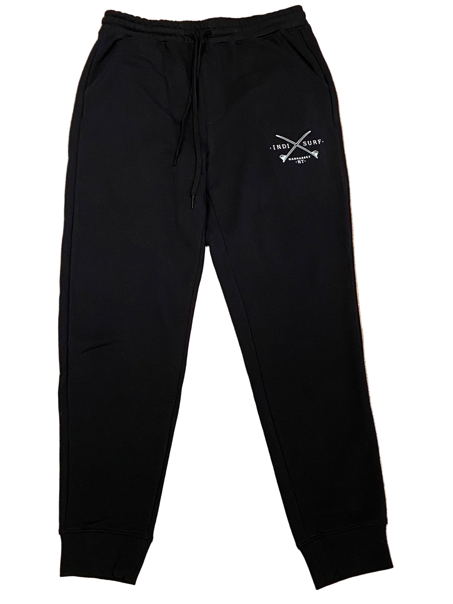 Indi Surf Mens Sweatpants Black/White Logo