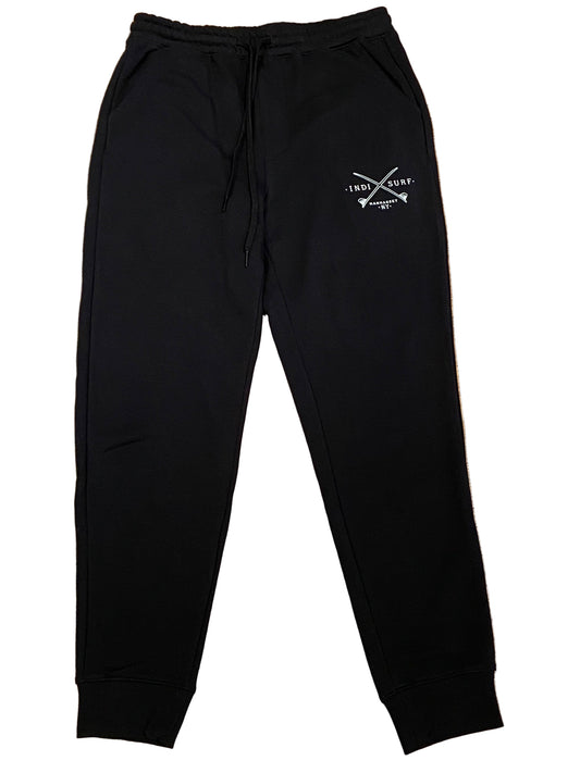 Indi Surf Mens Sweatpants Black/White Logo