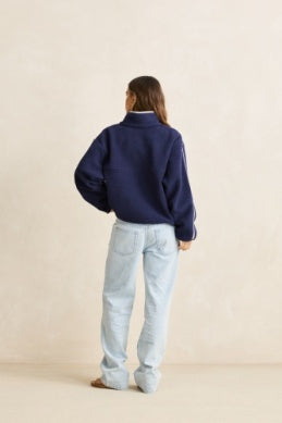 Rhythm Womens Camp Half Zip Sherpa Pullover Fleece