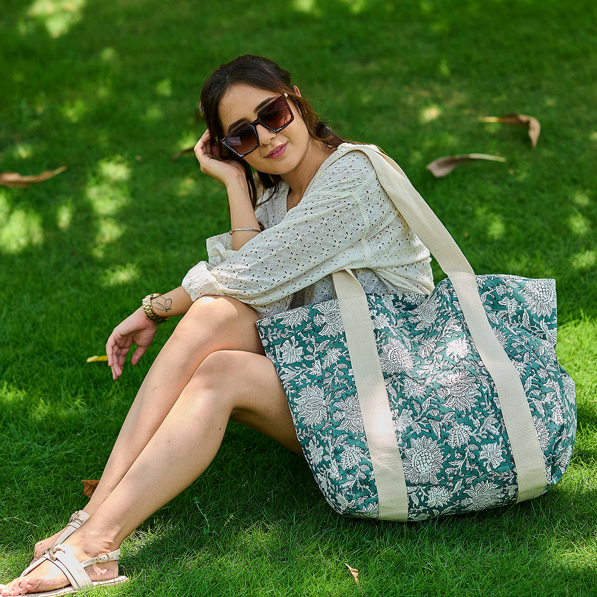 Anju Block Printed Canvas Bag