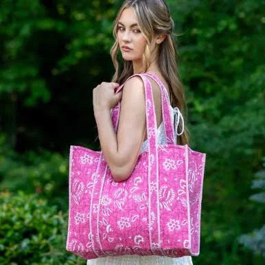 Anju Quilted Tote Bag with Travel Pouch