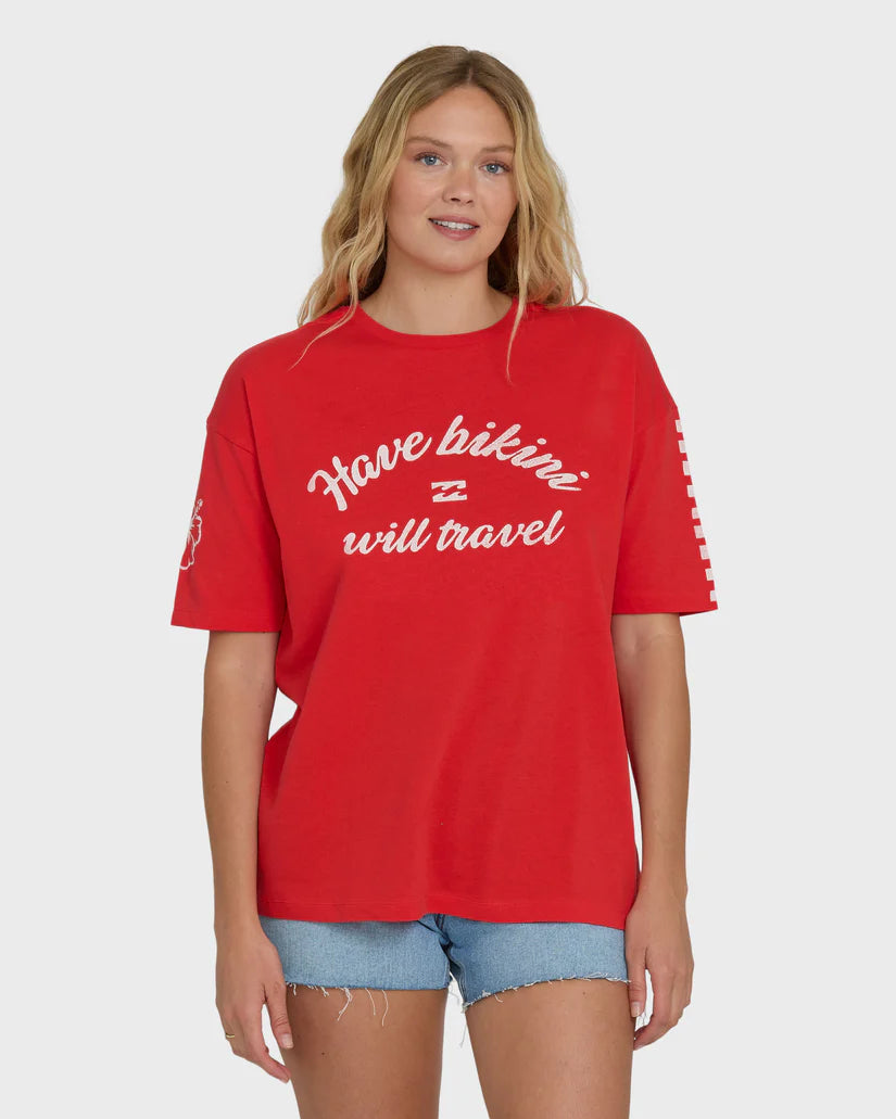 Billabong Women's I Will Travel Short Sleeve Knit T-Shirt