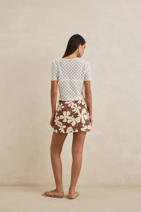 Rhythm Womens Melia Floral Bias Cut Mini Skirt