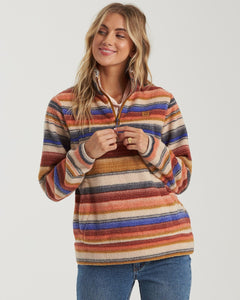 Billabong Women's Boundary Mock Half Zip Pullover Sweatshirt