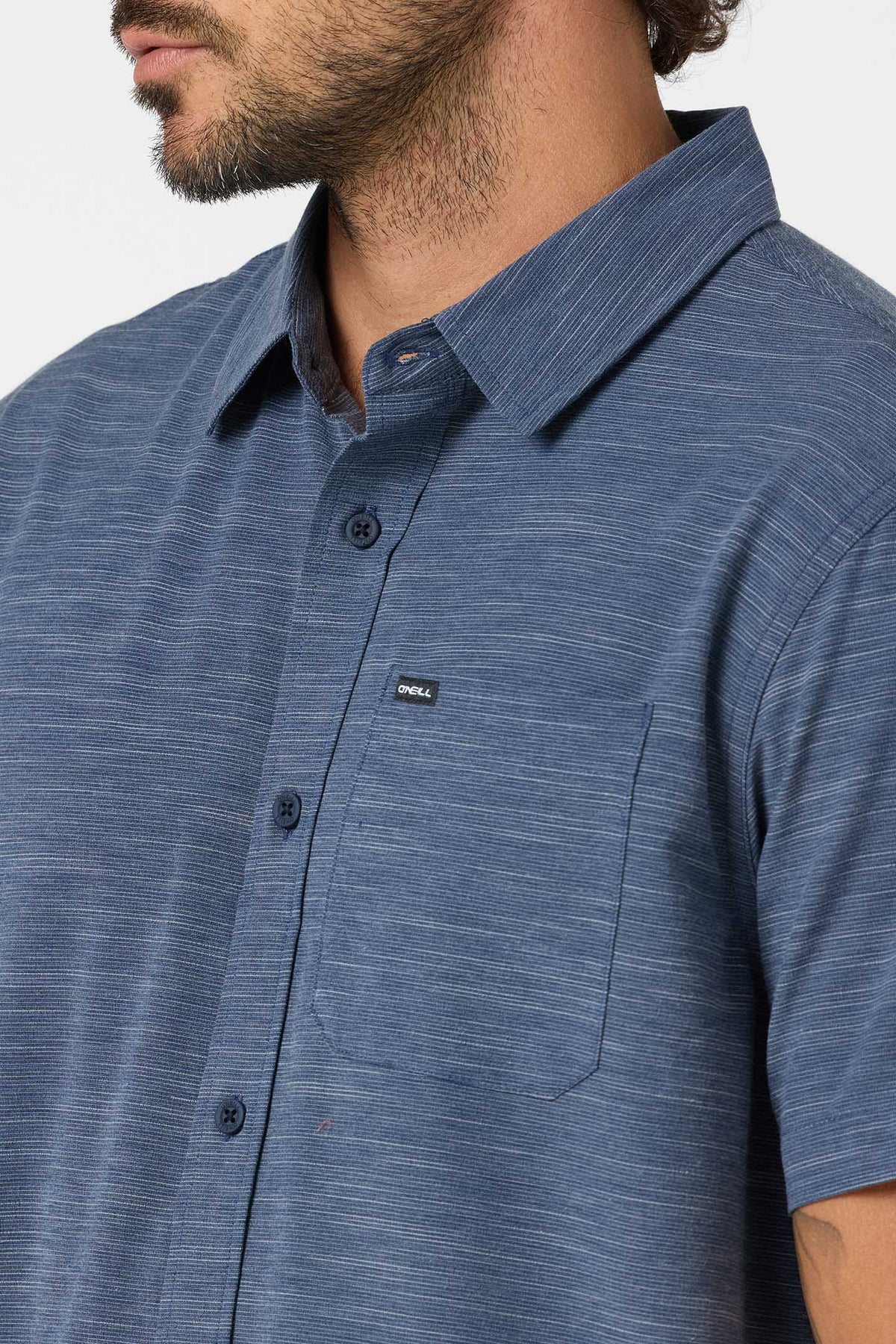 O'Neill Mens Slub Solid Standard Fit Short Sleeve Shirt