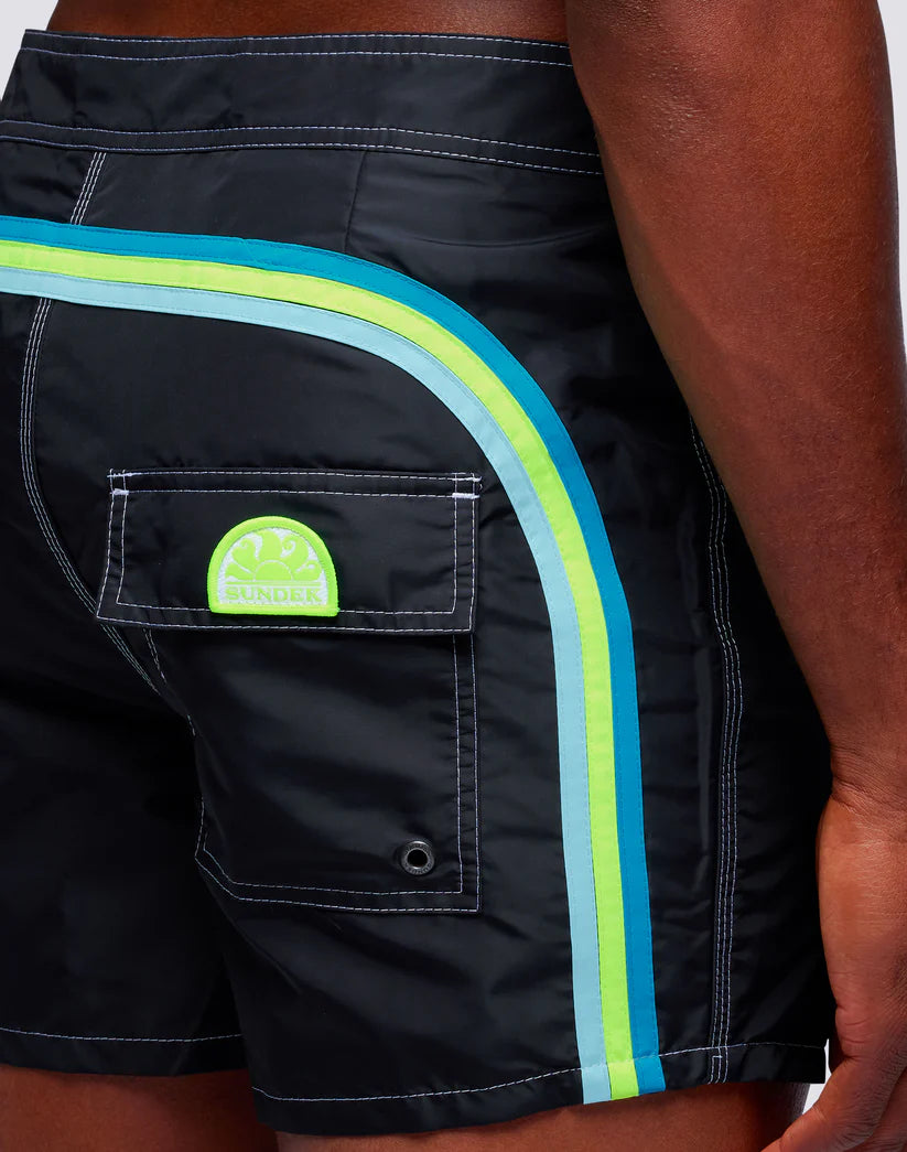 Sundek Mens 14" Short Length Elastic Waist Swim Trunk