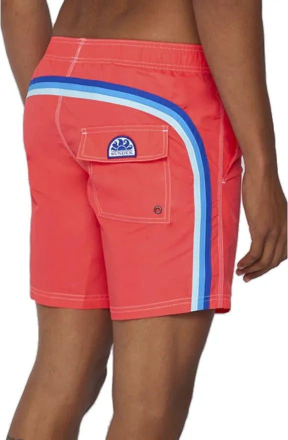 Sundek Mens 16" Mid-Length Elastic Waist Swim Trunk