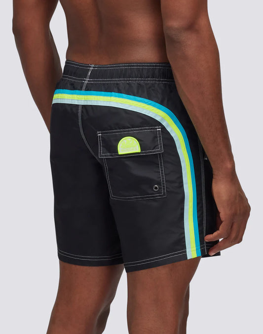 Sundek Mens 16" Mid-Length Elastic Waist Swim Trunk
