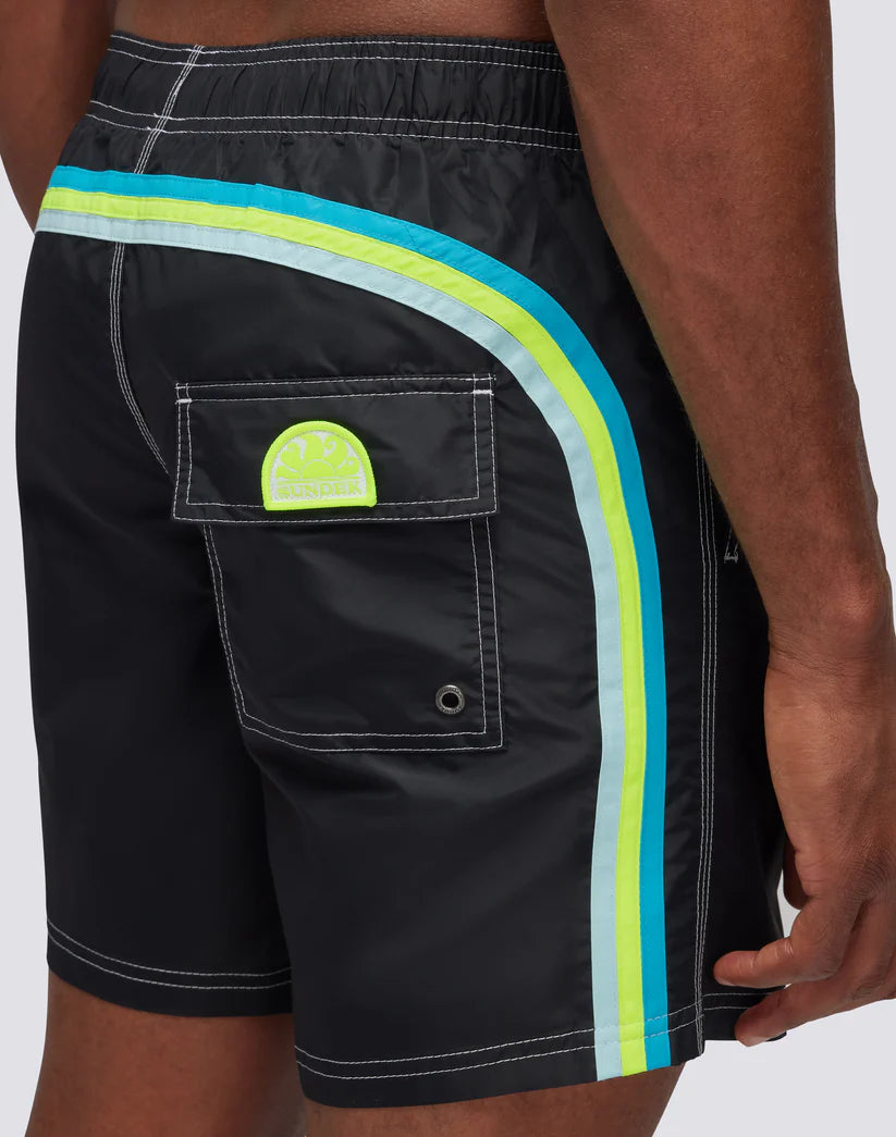 Sundek Mens 16" Mid-Length Elastic Waist Swim Trunk