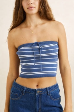 Rhythm Womens Vista Stripe Strapless Knit Top