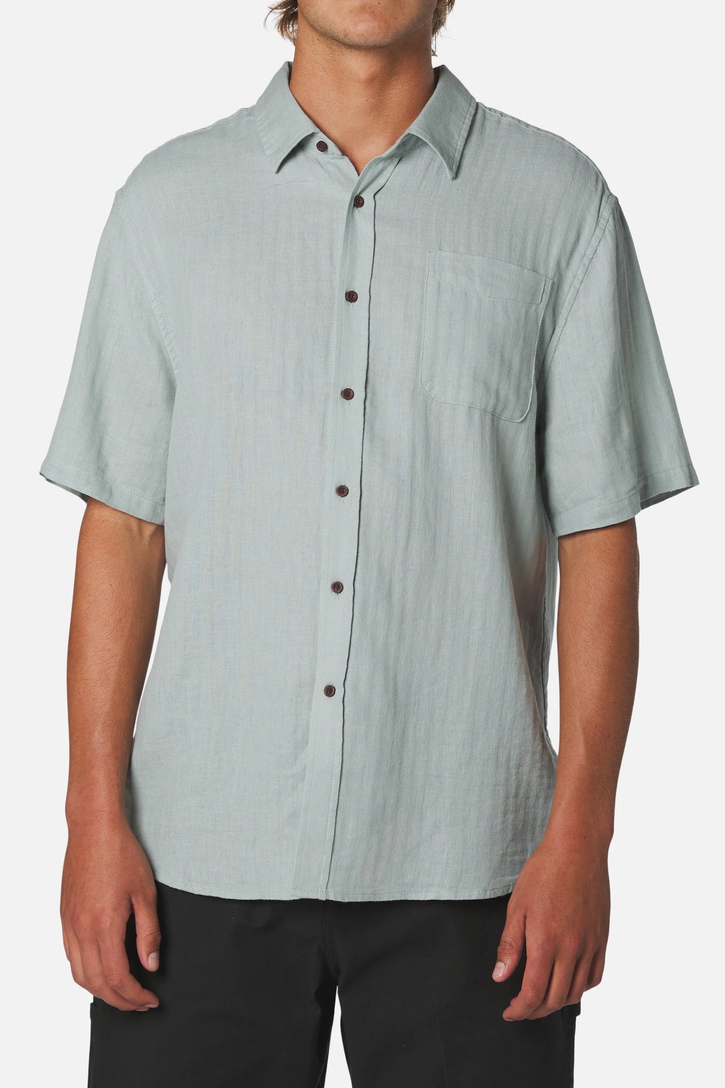 Katin Mens Alan Solid Short Sleeve Button Up Shirt