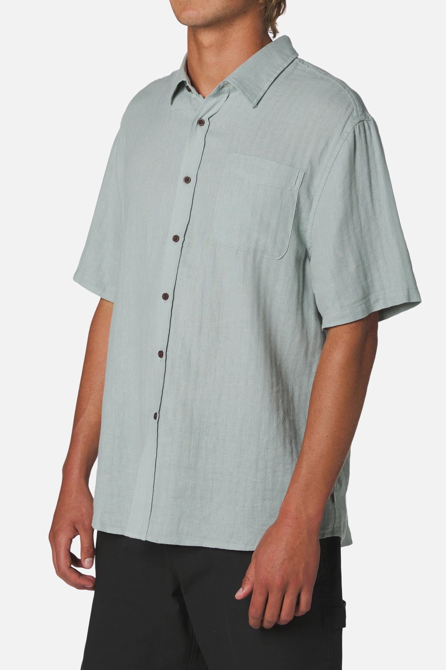 Katin Mens Alan Solid Short Sleeve Button Up Shirt