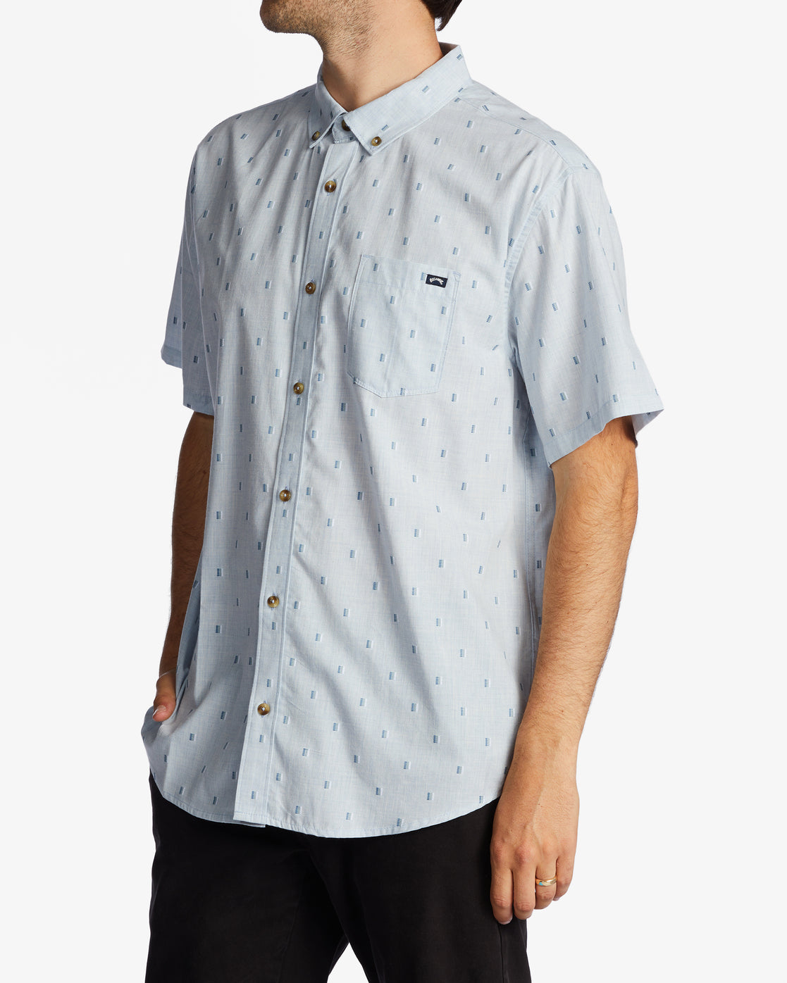 Chemise boutonnée à manches courtes en jacquard All Day de Billabong pour homme