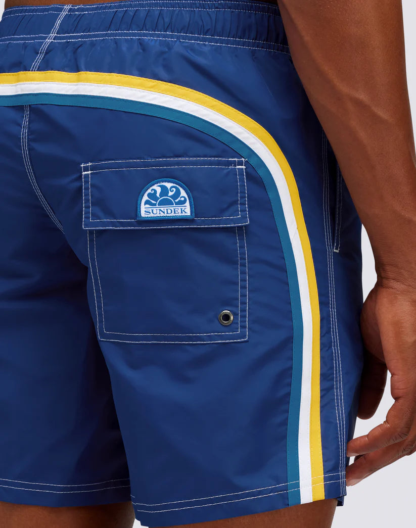 Sundek Mens 16" Short Length Elastic Waist Swim Trunk