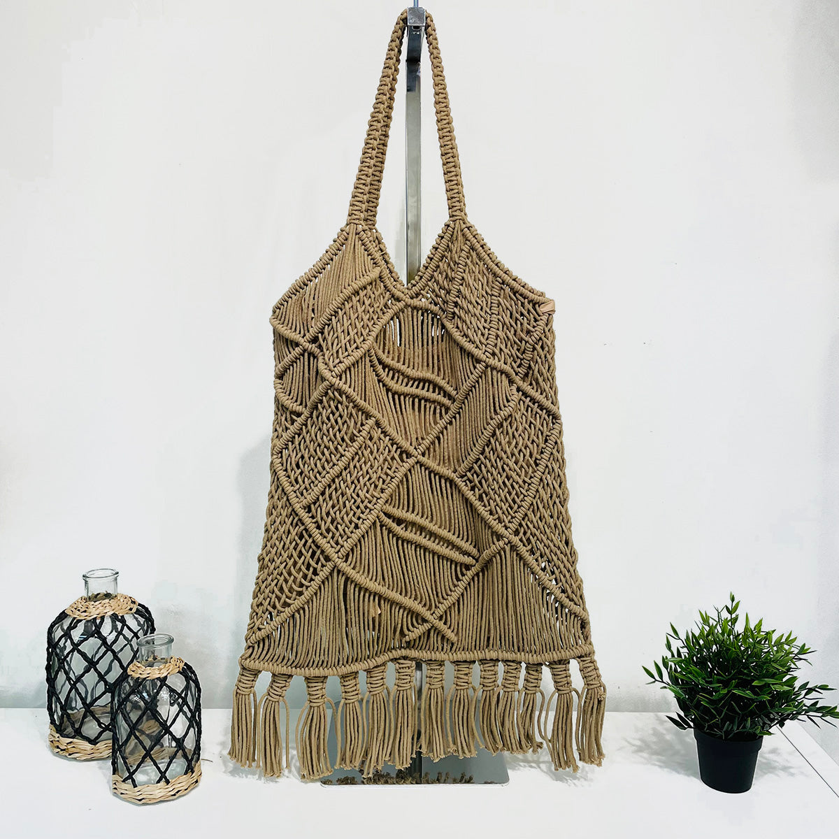 Anju Adria Large Cotton Tassel Bag