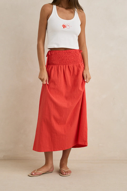 Rhythm Womens Alana Tie Side Maxi Skirt