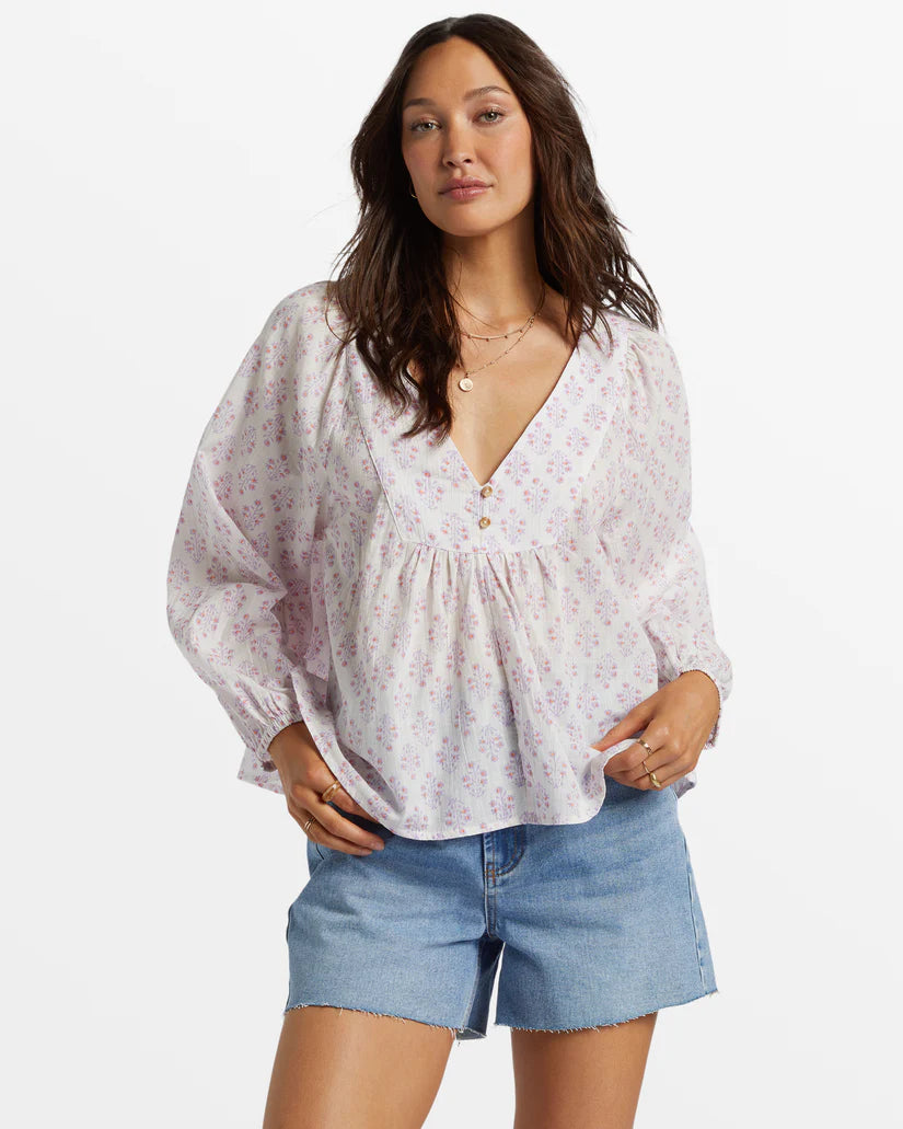 Chemise décontractée à manches longues pour femme Billabong Ambers