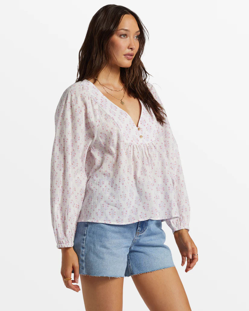 Chemise décontractée à manches longues pour femme Billabong Ambers