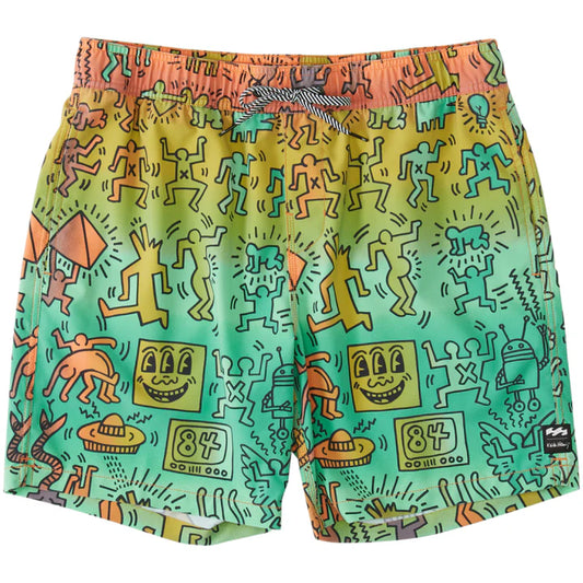 Billabong Mens Kieth Haring Bash Layback Swim Trunks